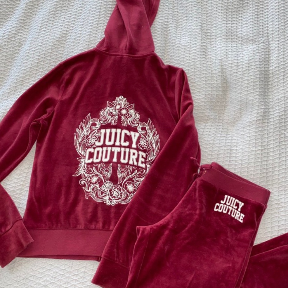 Raspberry Juicy Couture Velour Tracksuit